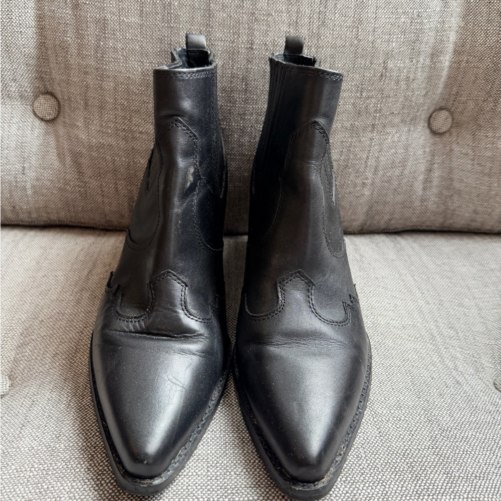 Sam Edelman Black Leather Ankle Boots - Picture 2 of 3